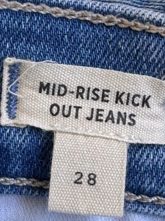 Madewell Mid Rise Kick Out Jeans Stretch Crop Raw Hem Medium Wash Women's 28 - Picture 9 of 12